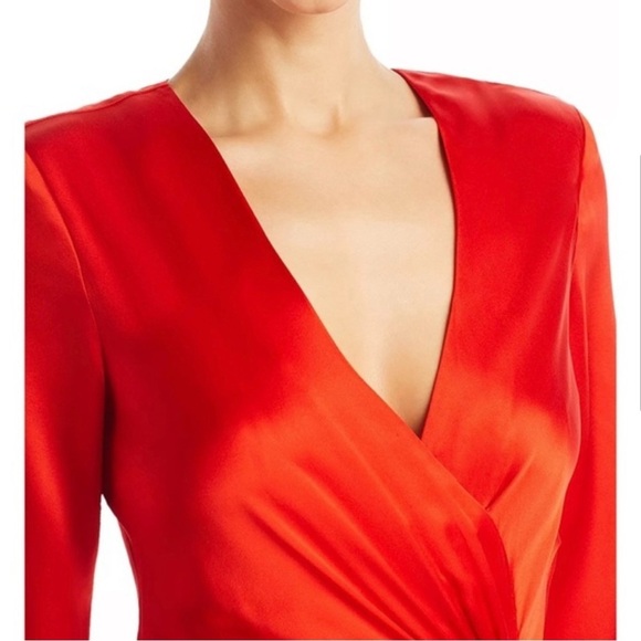 🔥🔥🔥NWT Cinq A Sept Serena Long Sleeve Silk Dress size 14 reg $695 Valentines! - Picture 3 of 9